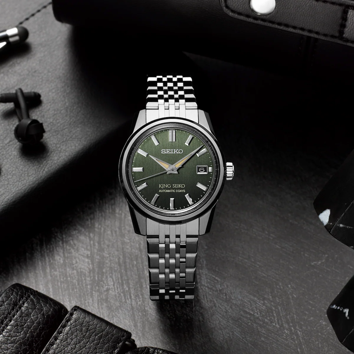 King Seiko KSK Olive Suede 6R 3 Day Power Reserve - Image 4