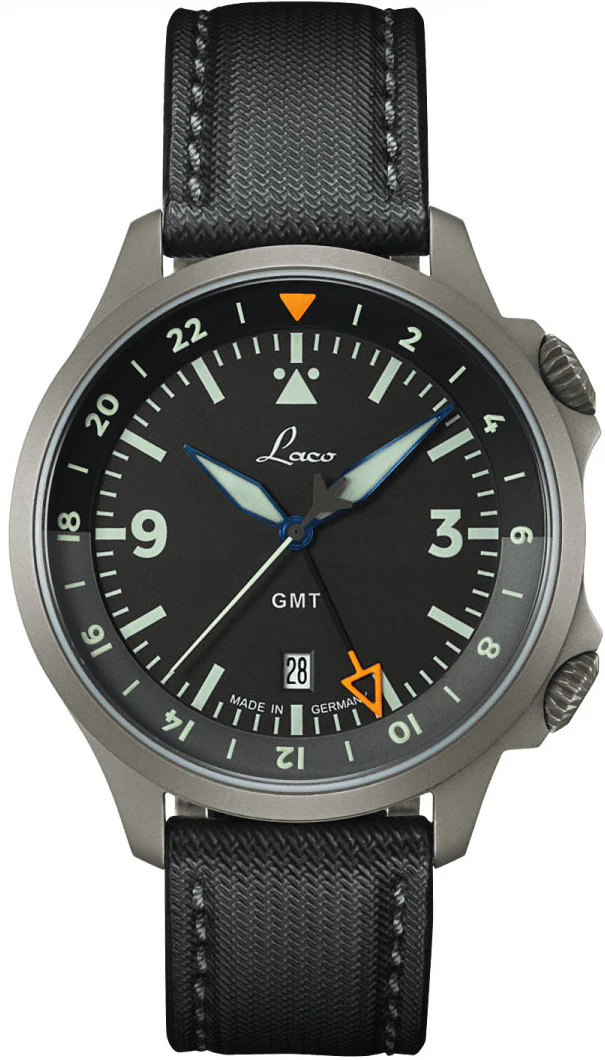 Laco Pilot Frankfurt GMT Schwarz Watch D