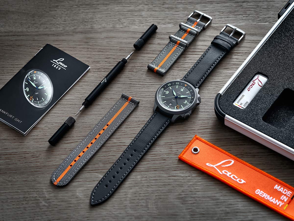 Laco Watch Pilot Frankfurt GMT Schwarz - Image 3