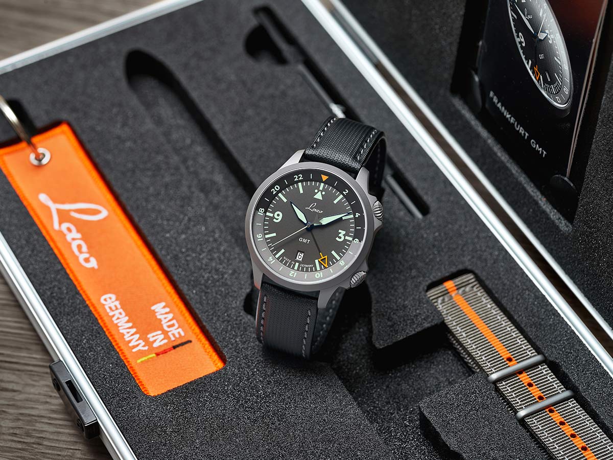 Laco Watch Pilot Frankfurt GMT Schwarz - Image 4