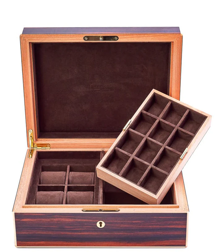 Leanschi Watch Case Macassar Ebony And Ivory