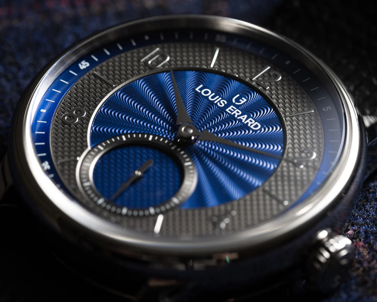 Louis Erard Excellence Petite Seconde Guilloche 39mm Anthracite Blue Watch - Image 3