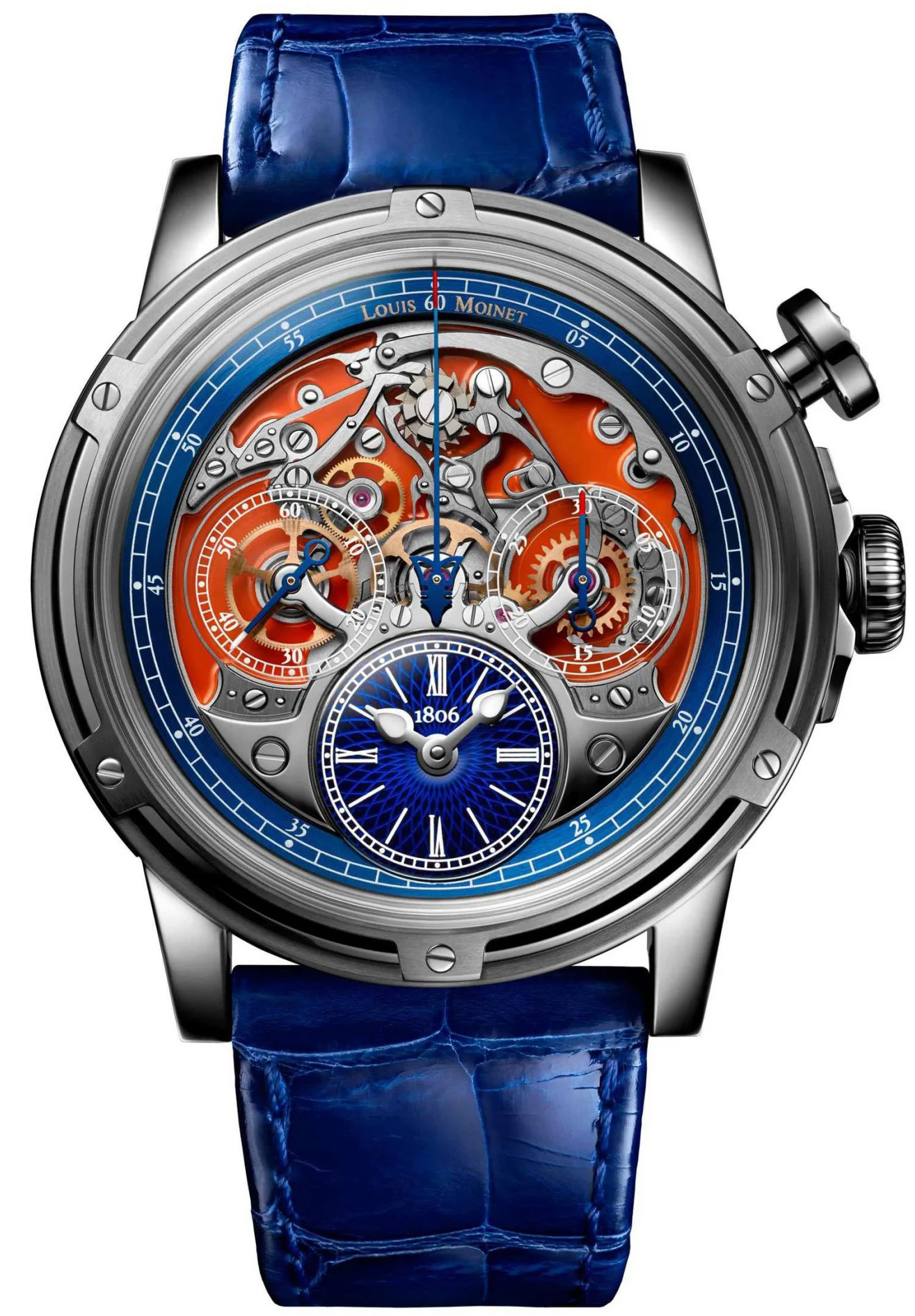 Louis Moinet Watch Memoris Superlight Blue Orange Limited Edition