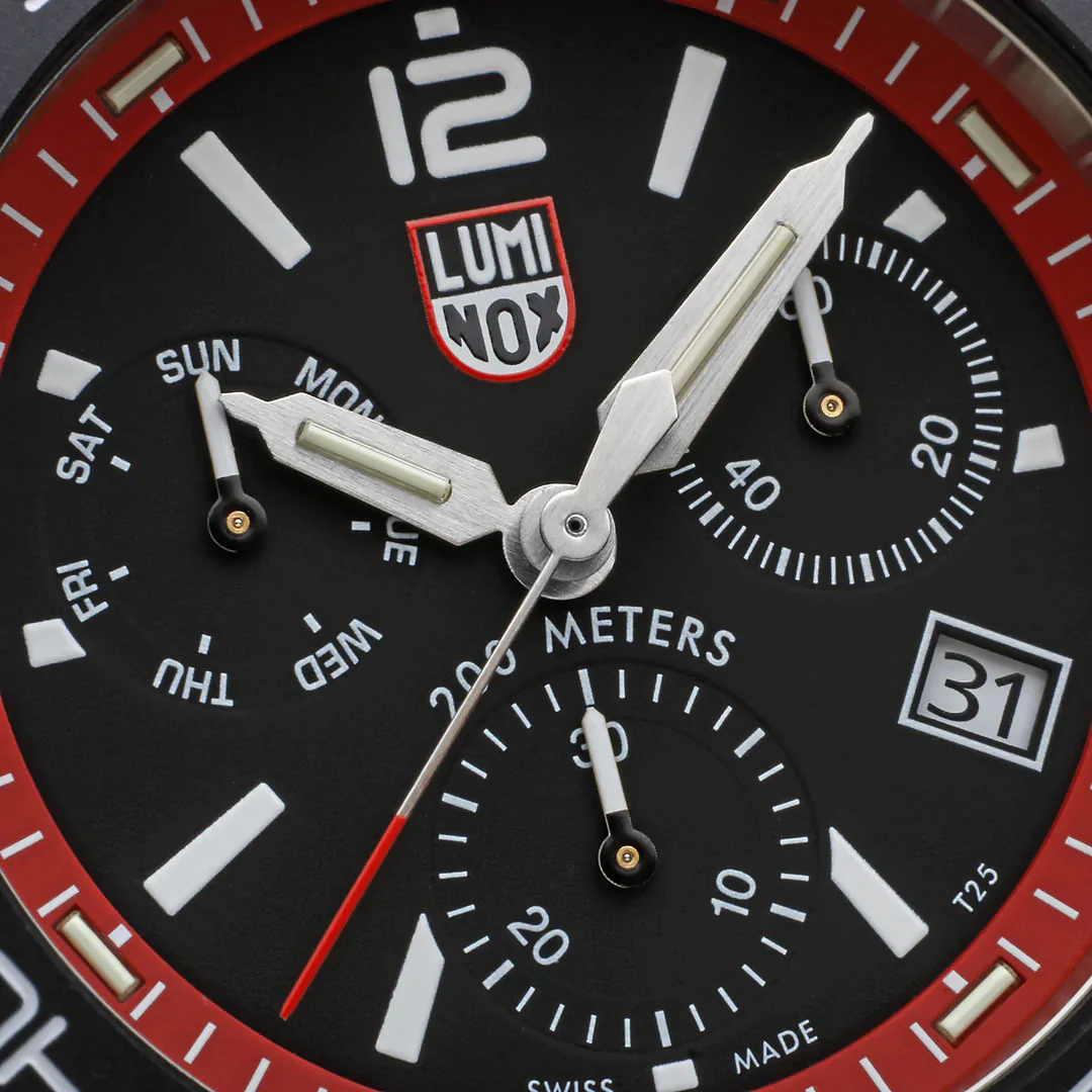 Luminox Sea Pacific Diver Chronograph 3140 Black Red Watch - Image 6
