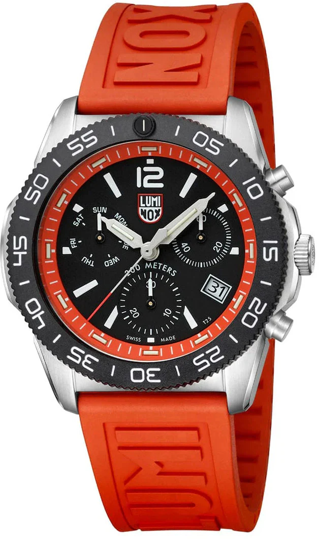 Luminox Pacific Diver Chronograph 44mm 3140 Series Black Orange Watch - Image 3