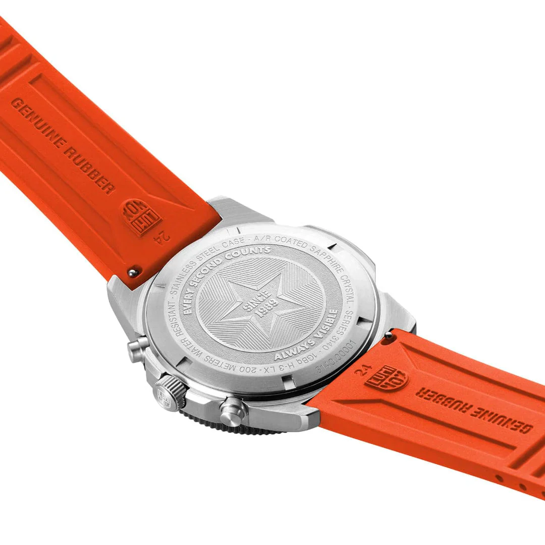 Luminox Pacific Diver Chronograph 44mm 3140 Series Black Orange Watch - Image 7