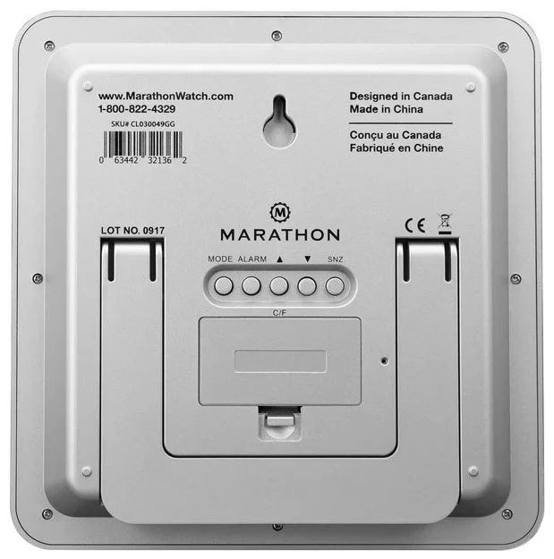Marathon Clock Digital Wall Day Date Temperature Alarm & Moon Phase Graphite Grey - Image 4