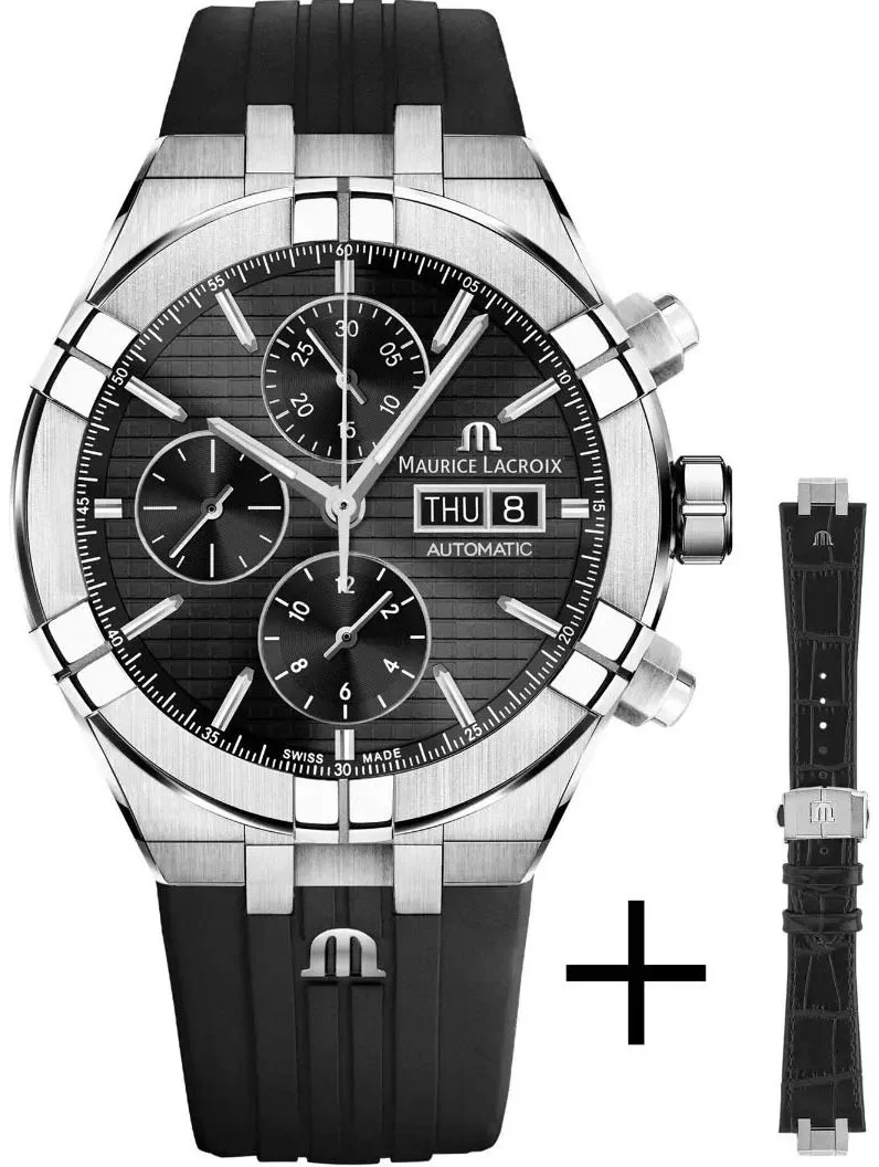 Maurice Lacroix Watch Aikon Automatic Chronograph 44mm Strap Set