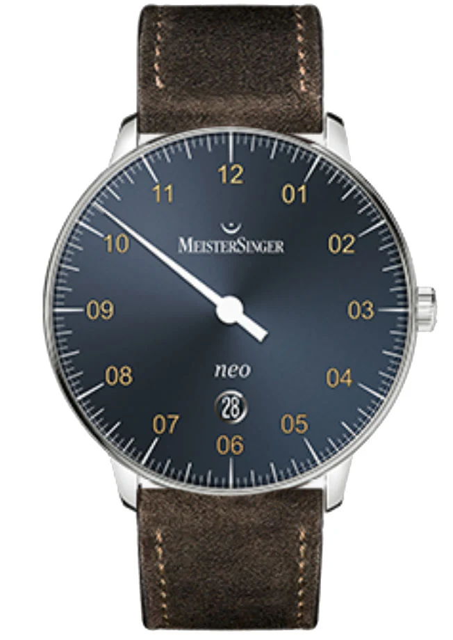 MeisterSinger Watch Neo Plus Suede Brown