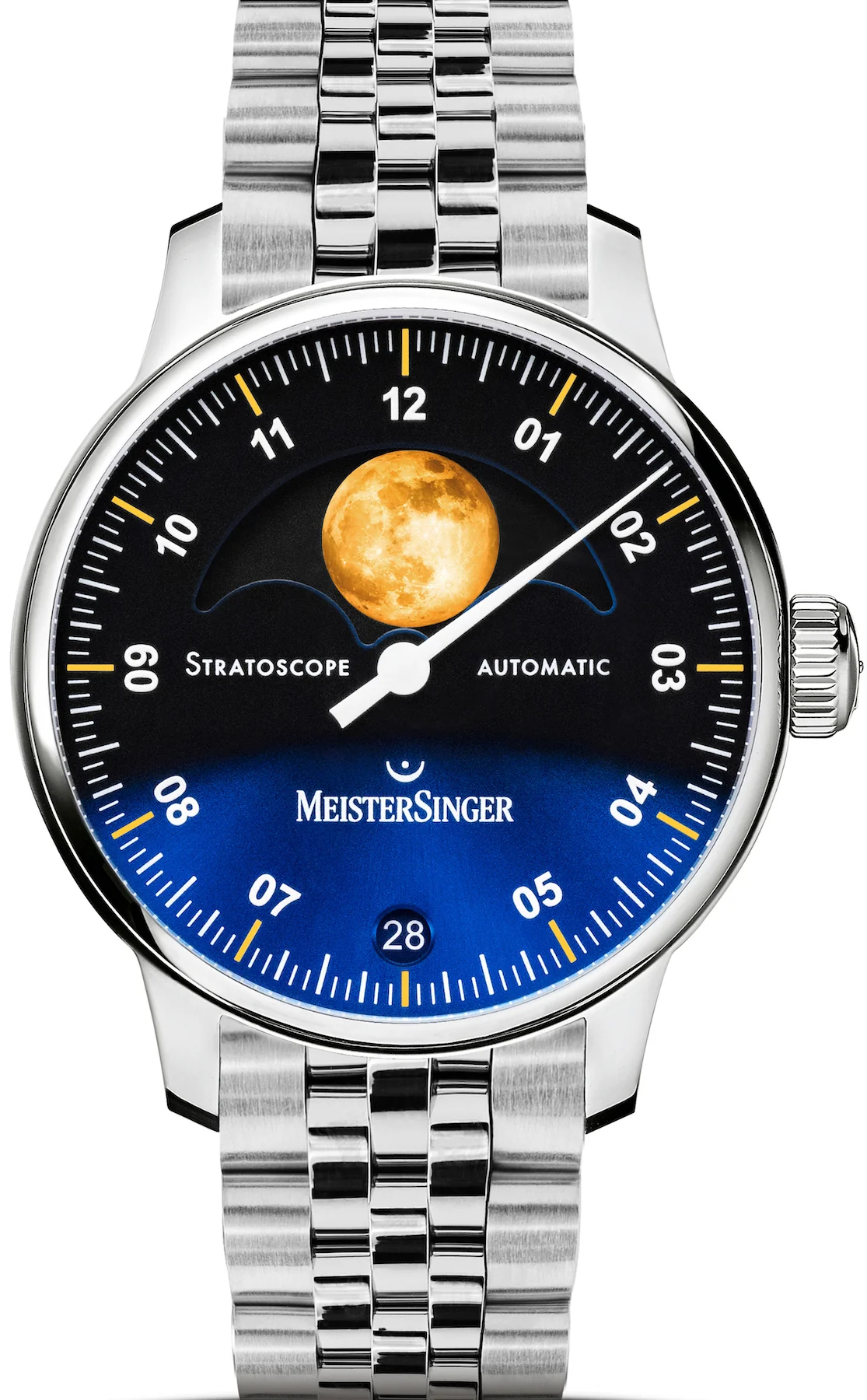 MeisterSinger Stratoscope Golden Moon Bracelet Watch