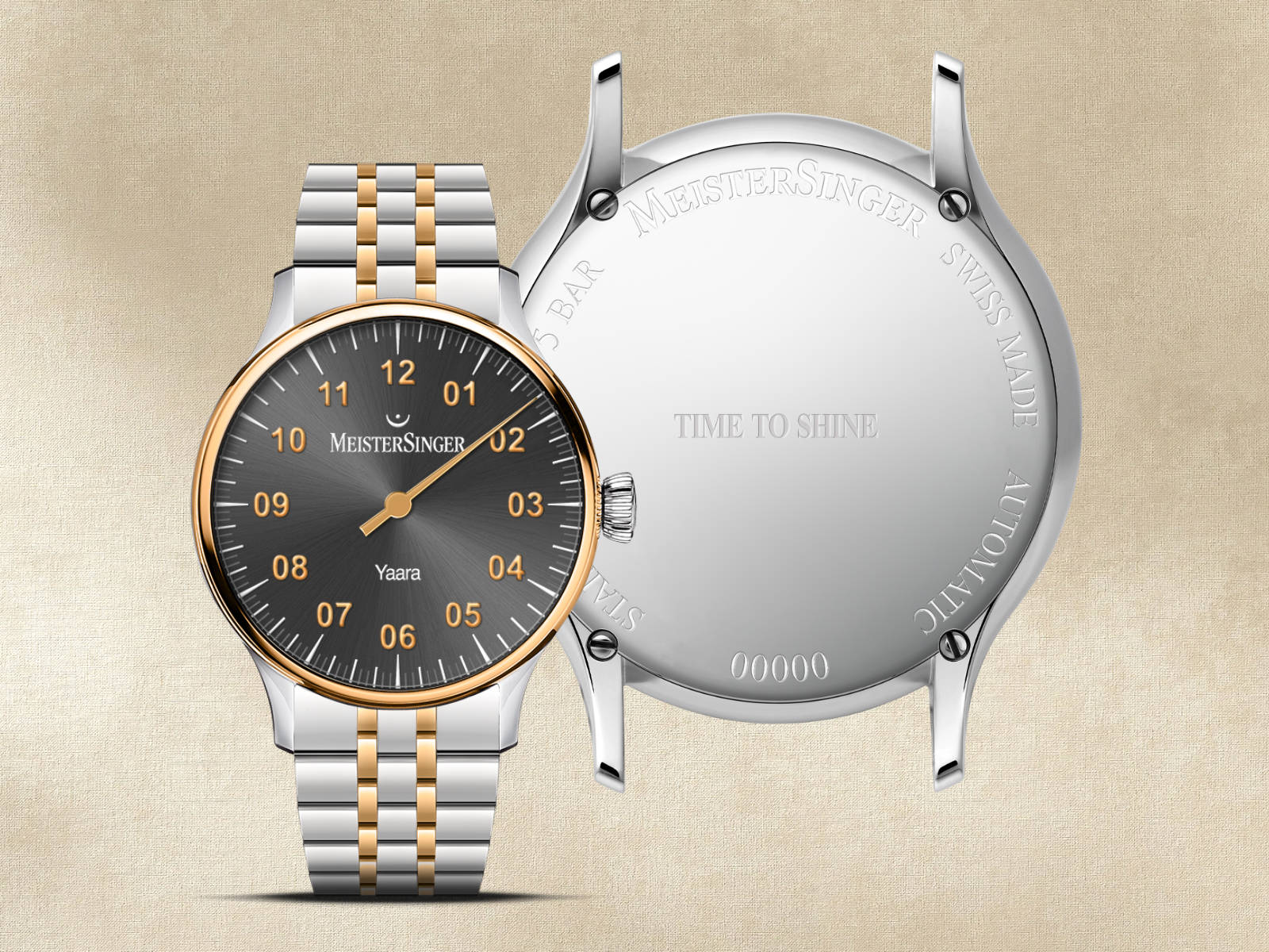 MeisterSinger Yaara Grey Gold Watch - Image 4