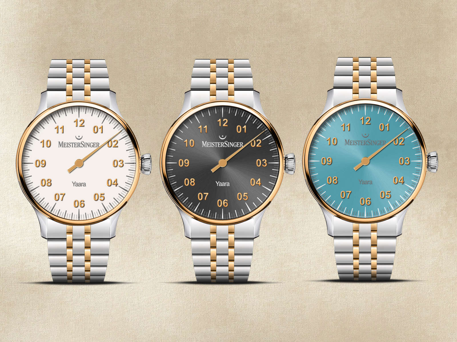 MeisterSinger Yaara Ice Blue Gold Watch - Image 3