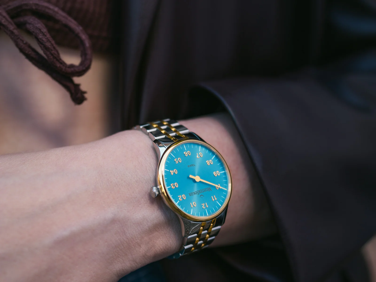 MeisterSinger Yaara Ice Blue Gold Watch - Image 6