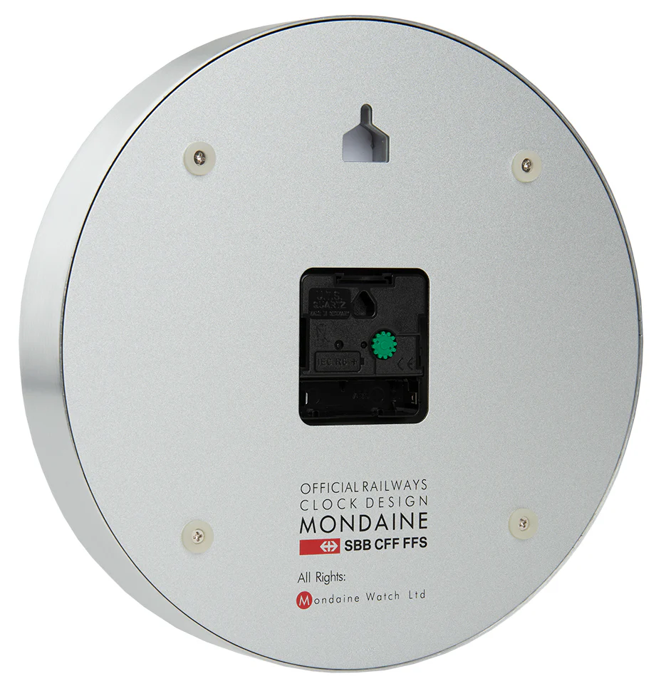 Mondaine Clock Pure Edition Aluminium Brushed Silver D - Image 2