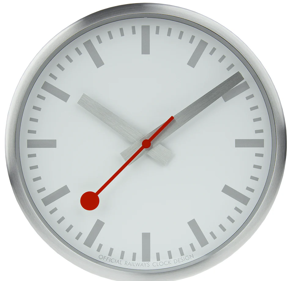 Mondaine Clock Pure Edition Aluminium Brushed Silver D - Image 3