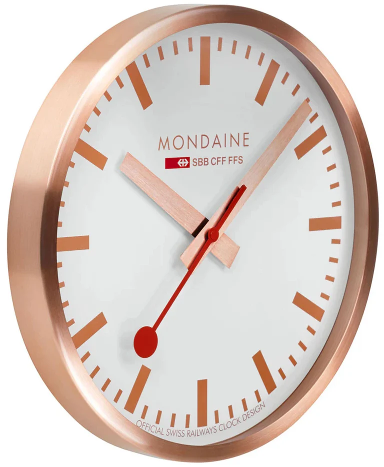 Mondaine Clock Wall Kitchen Copper Watch - Image 4