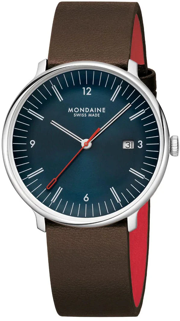 Mondaine Doppio 41mm Brown Vegan Grape Leather Watch