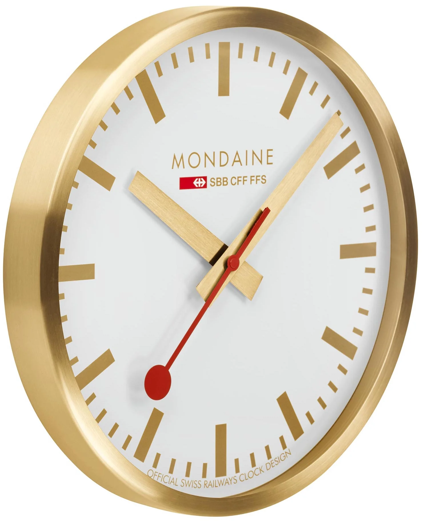 Mondaine Clock Wall Brushed Gold 40cm Watch