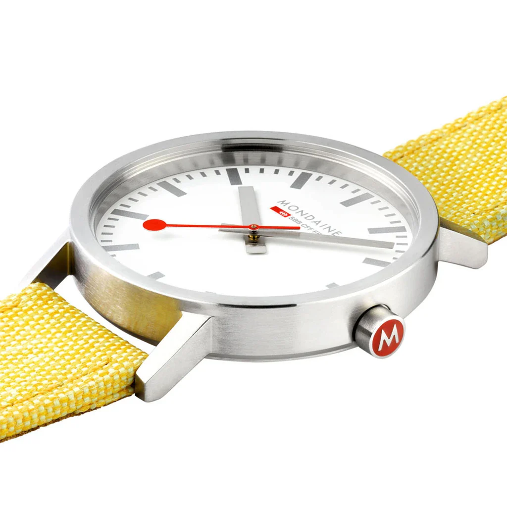 Mondaine Watch Classic 30mm Modern Yellow - Image 3