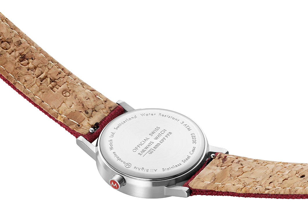 Mondaine Watch Classic Dark Cherry Textile D - Image 3