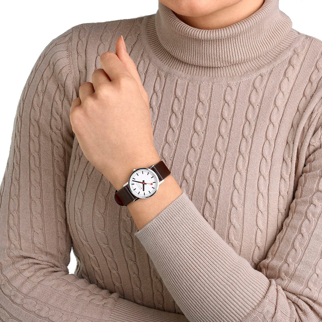 Mondaine Classic Vegan Grape Leather Watch - Image 3