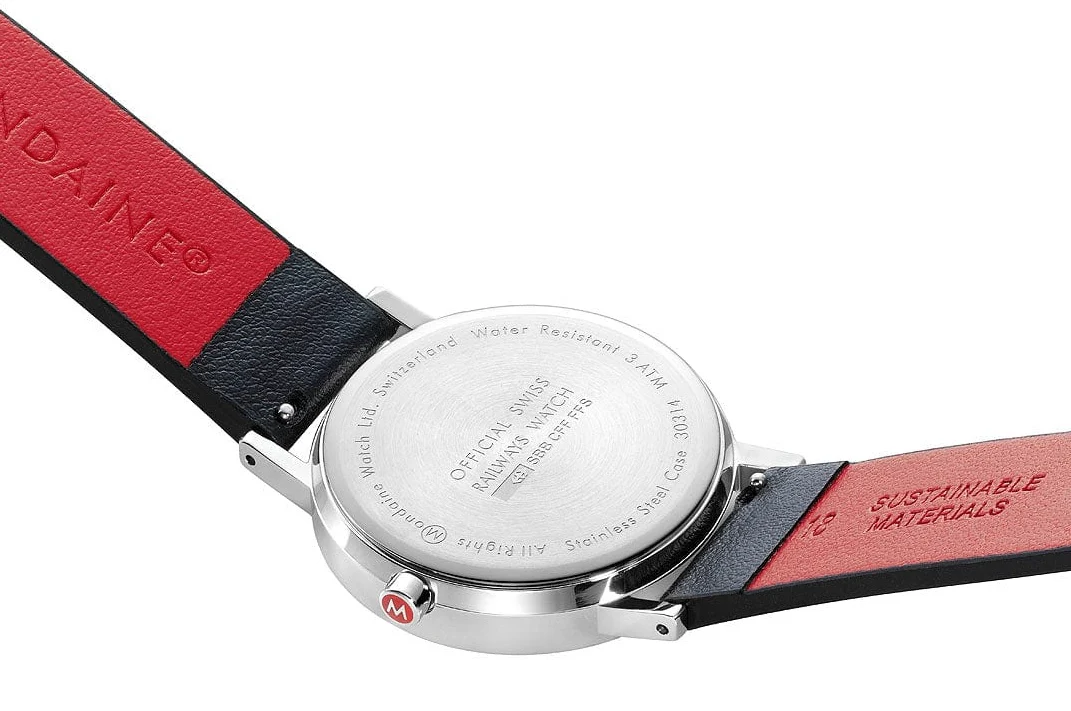 Mondaine Classic Vegan Grape Leather Watch - Image 3