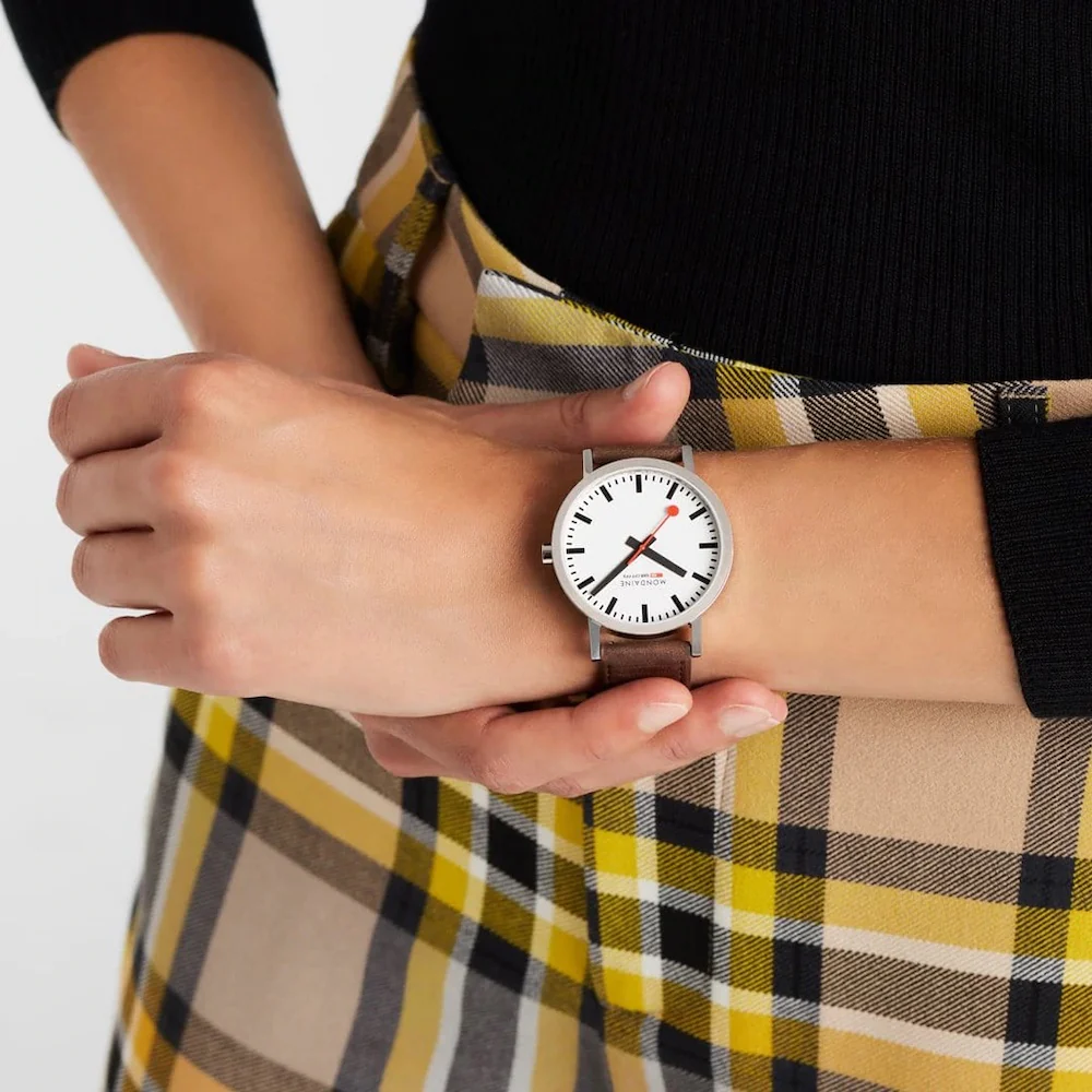 Mondaine Classic Vegan Grape Leather Watch - Image 4