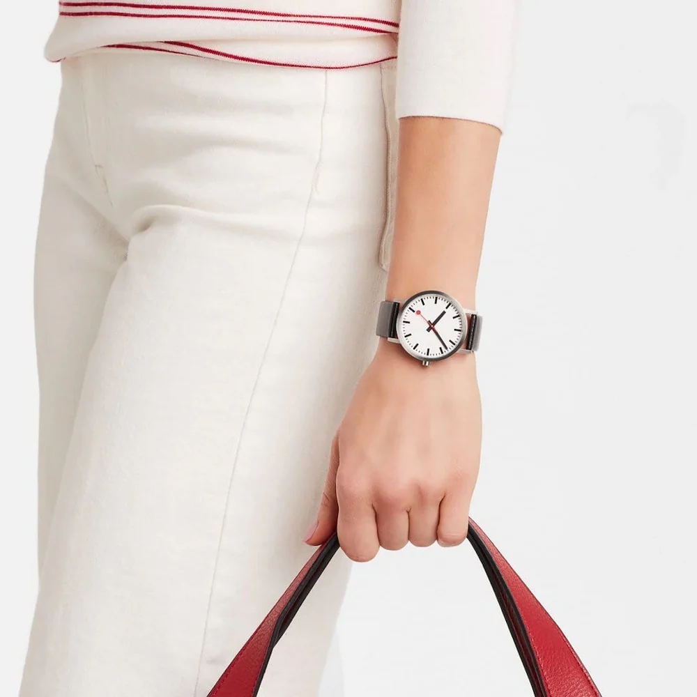 Mondaine Classic Vegan Pure Grape Leather Watch - Image 3