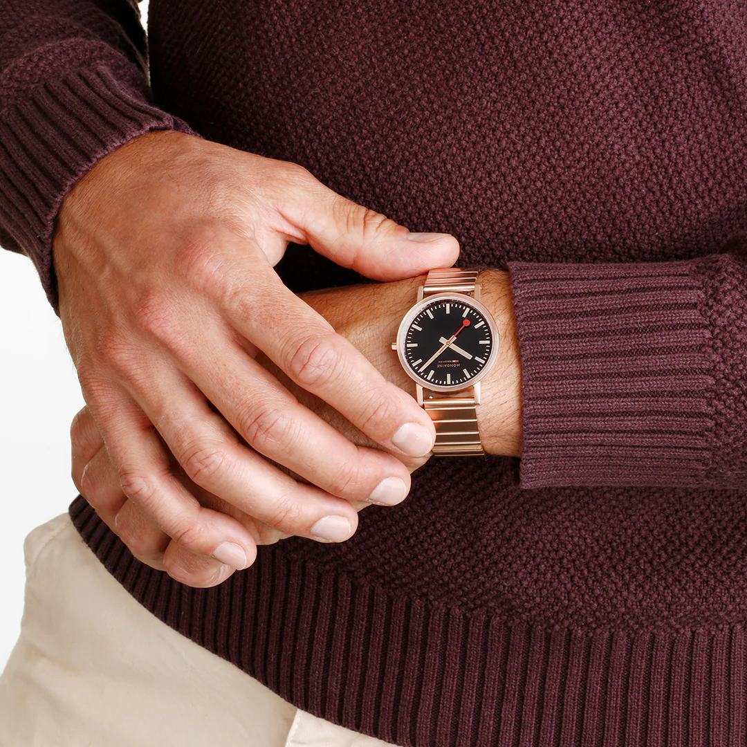 Mondaine Classic Rose Gold Watch - Image 6
