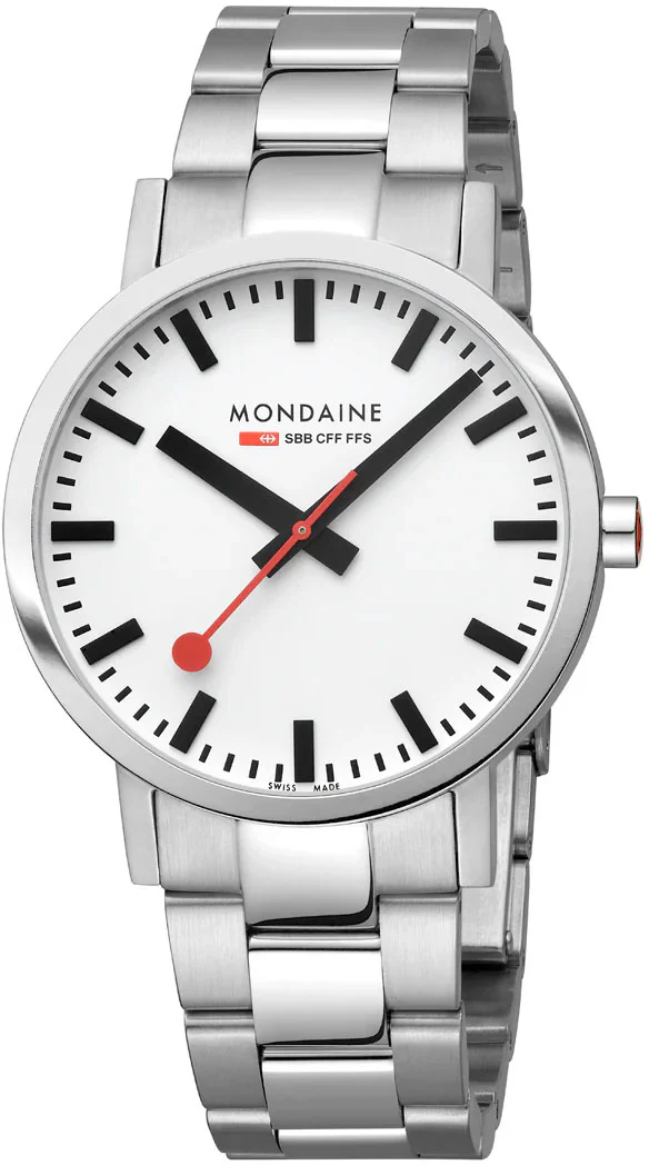 Mondaine Classic White Mens Watch