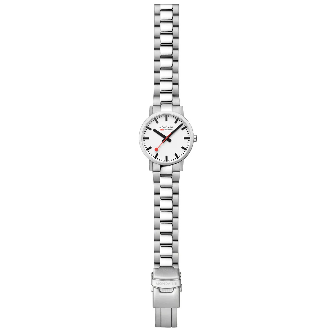 Mondaine Classic White Mens Watch - Image 4