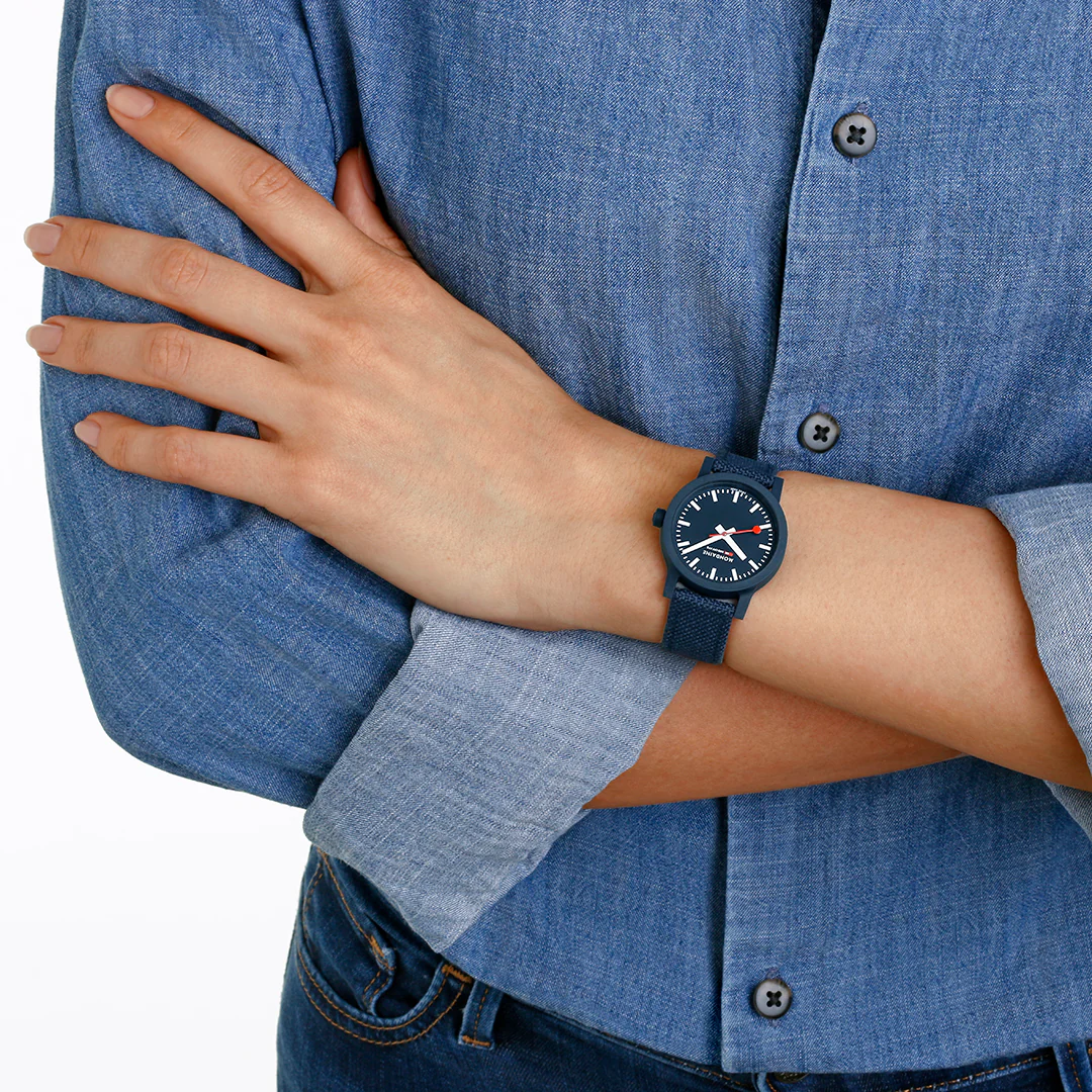 Mondaine Watch Essence Deep Ocean Blue Textile - Image 5