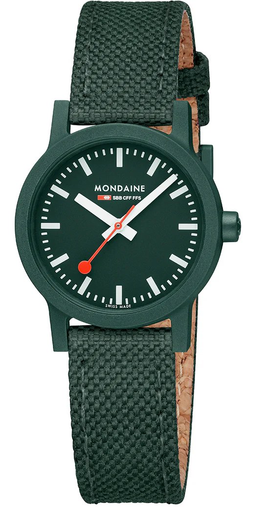 Mondaine Essence Park Green Textile Watch