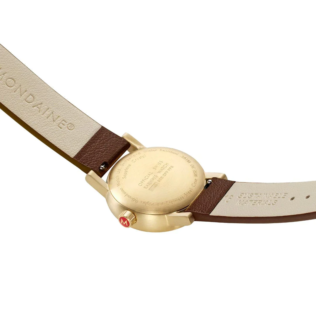 Mondaine Evo2 Brown Vegan Grape Leather Watch - Image 3