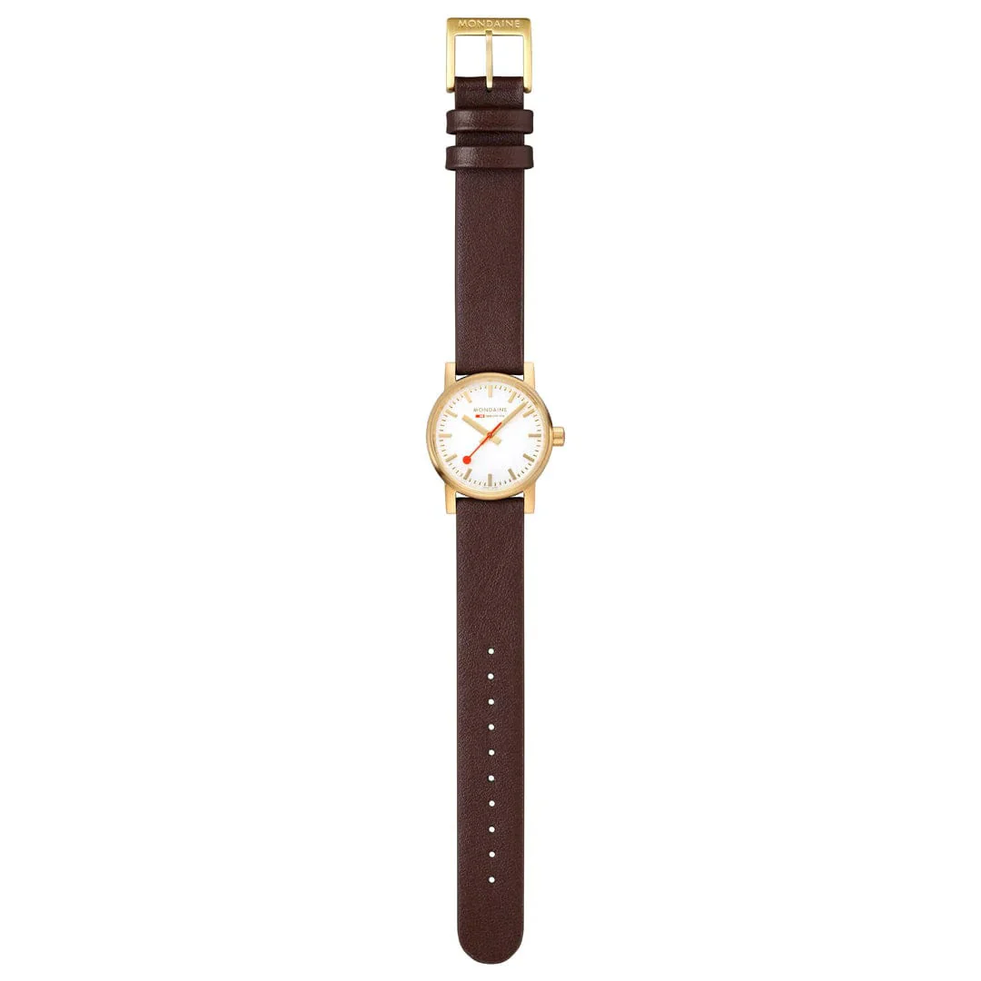 Mondaine Evo2 Brown Vegan Grape Leather Watch - Image 6