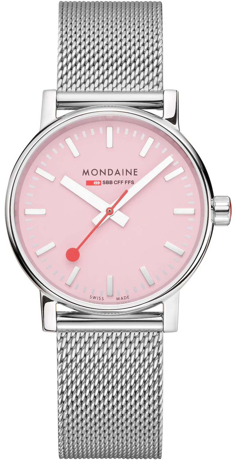Mondaine Evo2 Sunrise 35mm Pink Watch - Image 4
