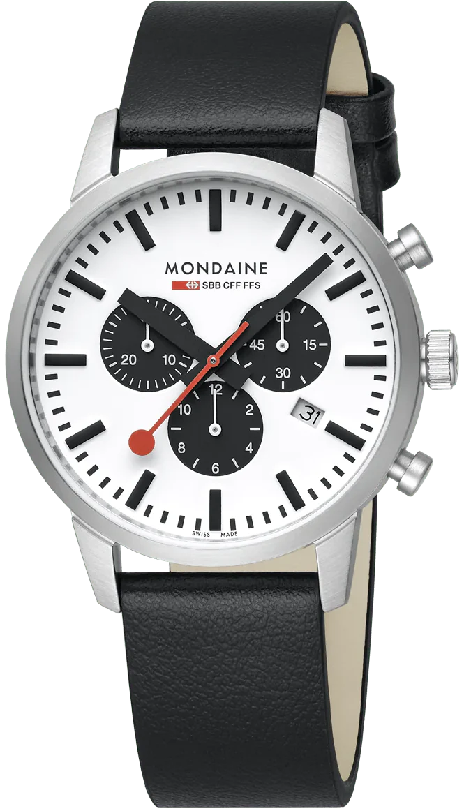 Mondaine Neo 41mm Black Vegan Grape Leather Watch