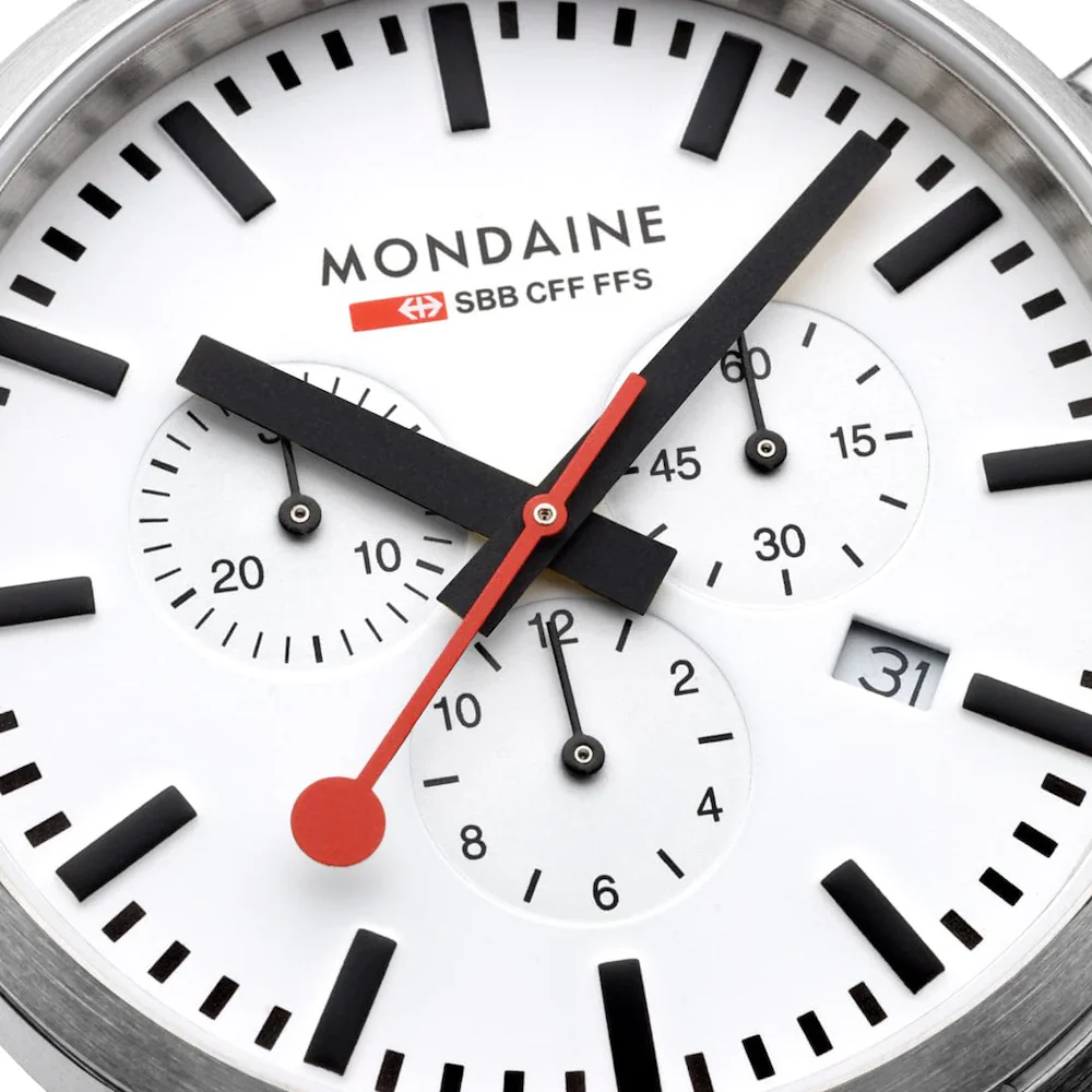 Mondaine Neo 41mm Black Vegan Grape Leather Watch - Image 2