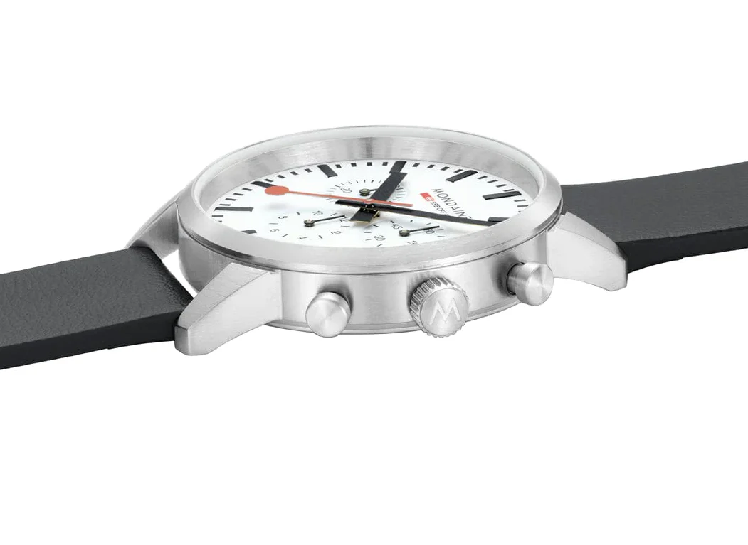 Mondaine Neo 41mm Black Vegan Grape Leather Watch - Image 5