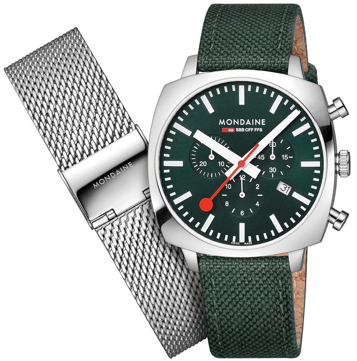 Mondaine Official Swiss Railways Cushion Set Watch - Image 4
