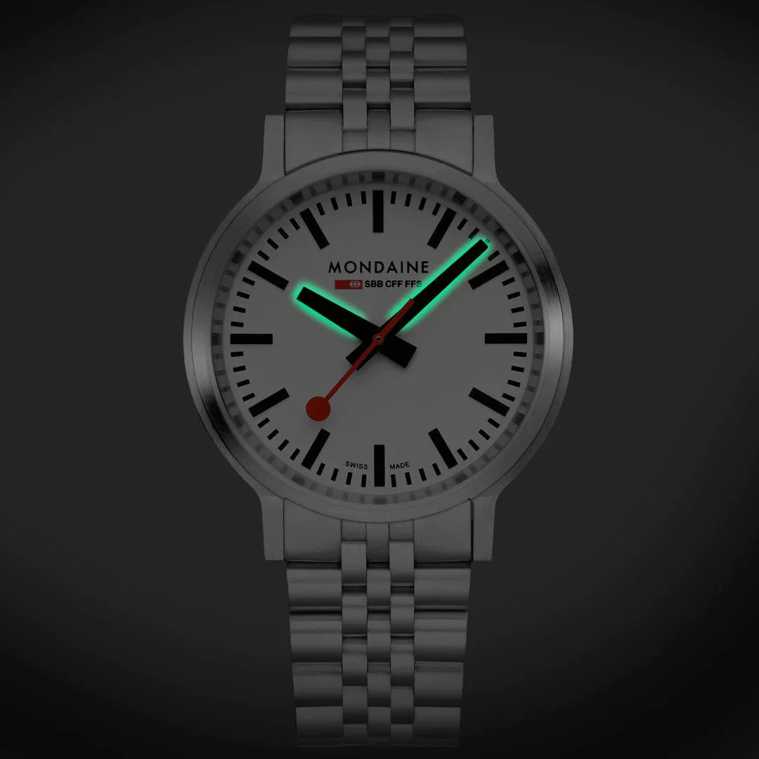 Mondaine SBB Stop2Go BackLight White Watch - Image 3