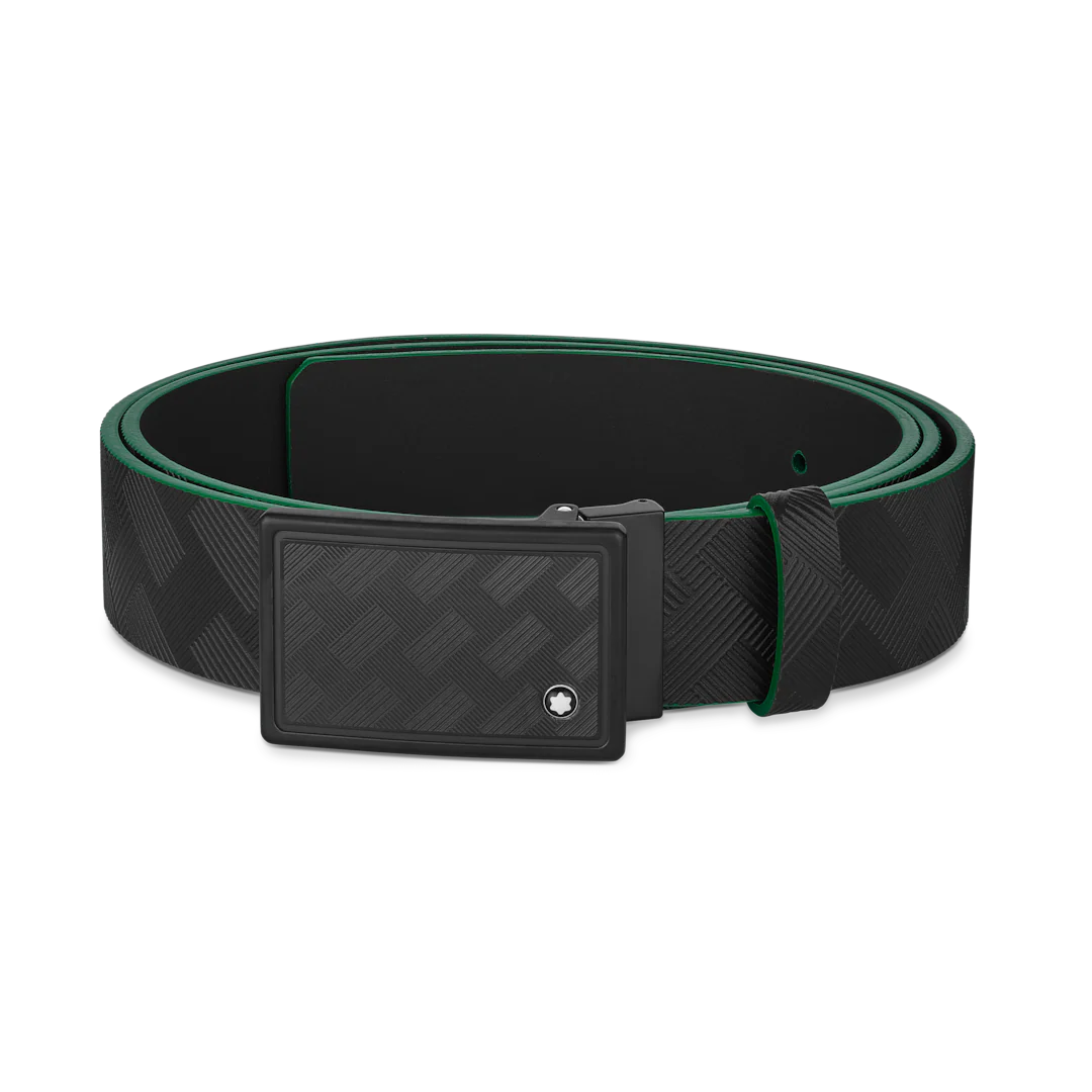 Montblanc Belt 35mm Embossed Leather Plate Buckle Black D - Image 2