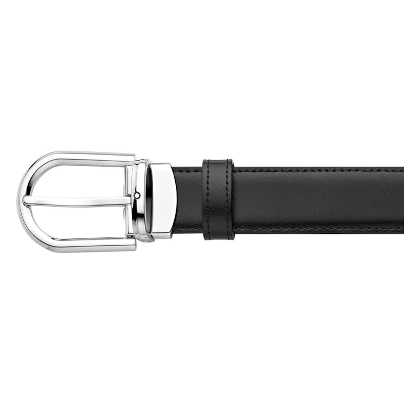 Montblanc Belt Horseshoe Shiny Palladium Coated Pin Brown - Image 2