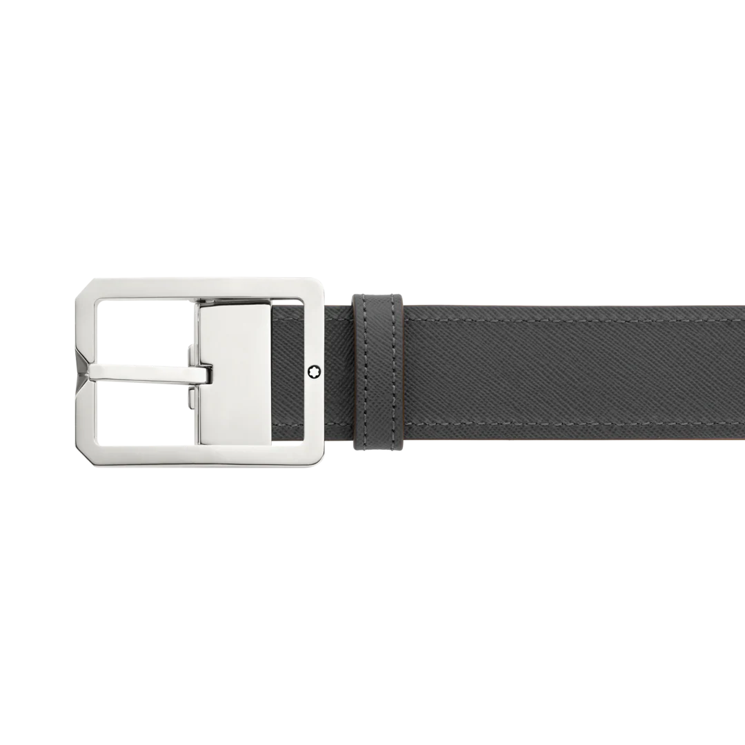 Montblanc Belt Vintage Palladium Reversible Tan/Grey D - Image 3