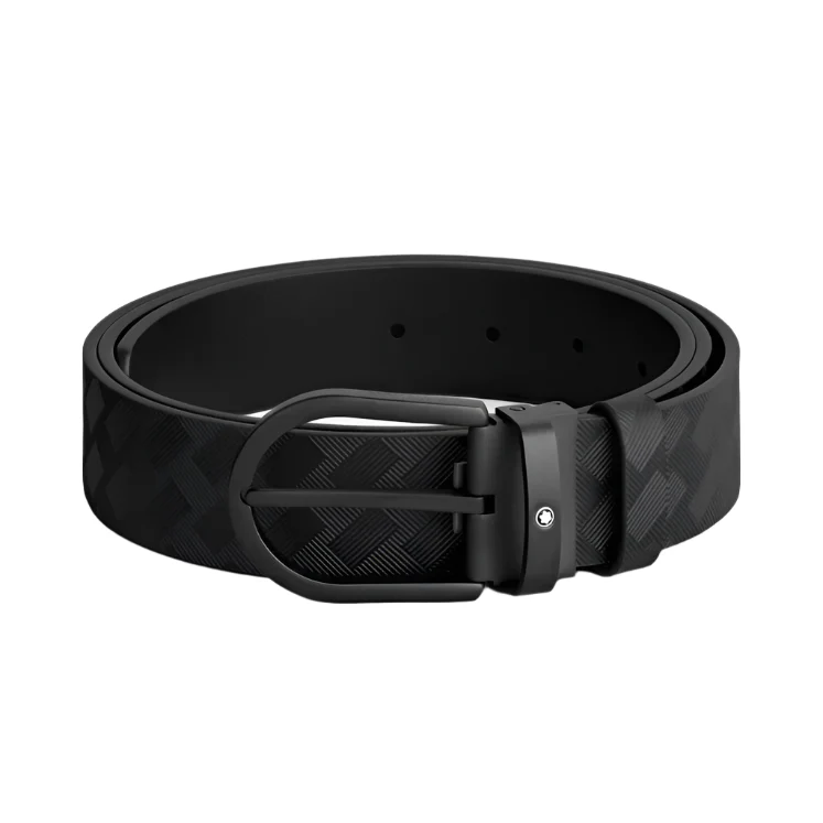 Montblanc Black Leather 35mm Belt