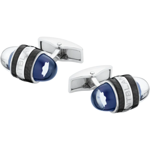 Montblanc Cufflinks Blue Resin Steel