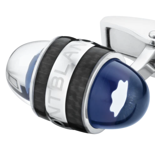 Montblanc Cufflinks Blue Resin Steel - Image 2