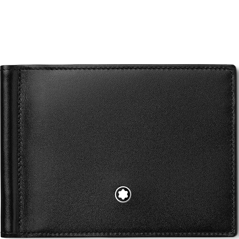 Montblanc Card Holder Meisterstuck Leather Wallet 6cc with Money Clip D
