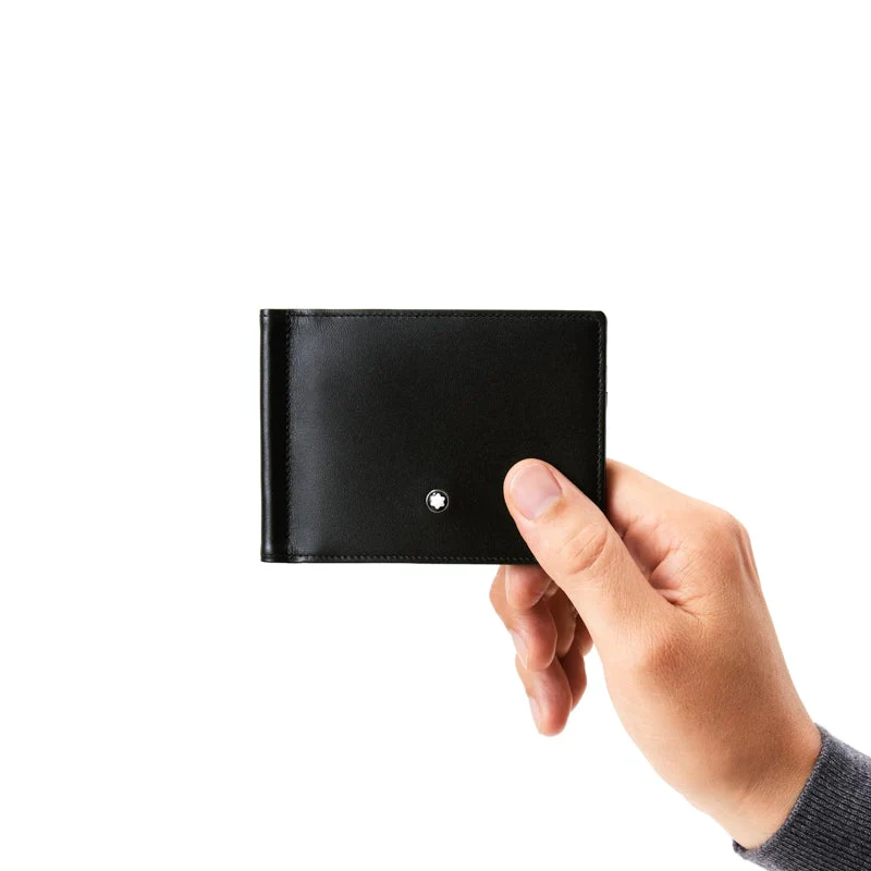 Montblanc Card Holder Meisterstuck Leather Wallet 6cc with Money Clip D - Image 3