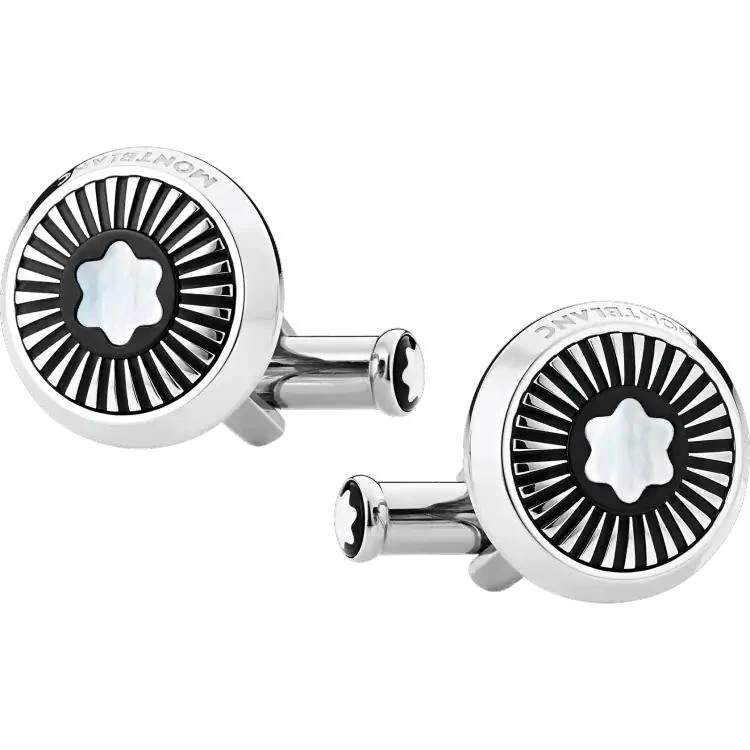 Montblanc Cufflinks Round Star MOP Rays